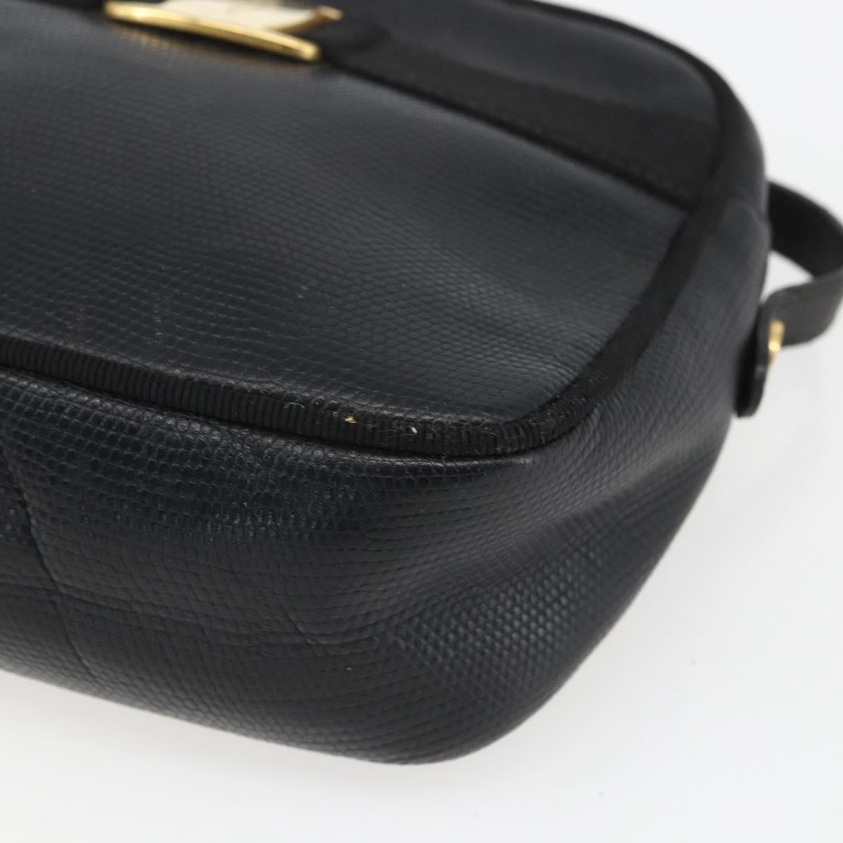 Salvatore Ferragamo Vala Shoulder Bag Leather, BLACK, LEATHER, Shoulder bag