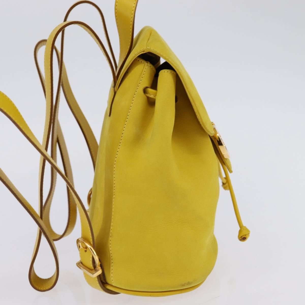 Salvatore Ferragamo Gancini Backpack Suede, YELLOW, SUEDE, Backpack