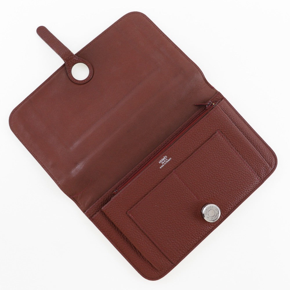 Hermes Dogon Duo Combined Wallet Leather, BURGUNDY, LEATHER, Wallets