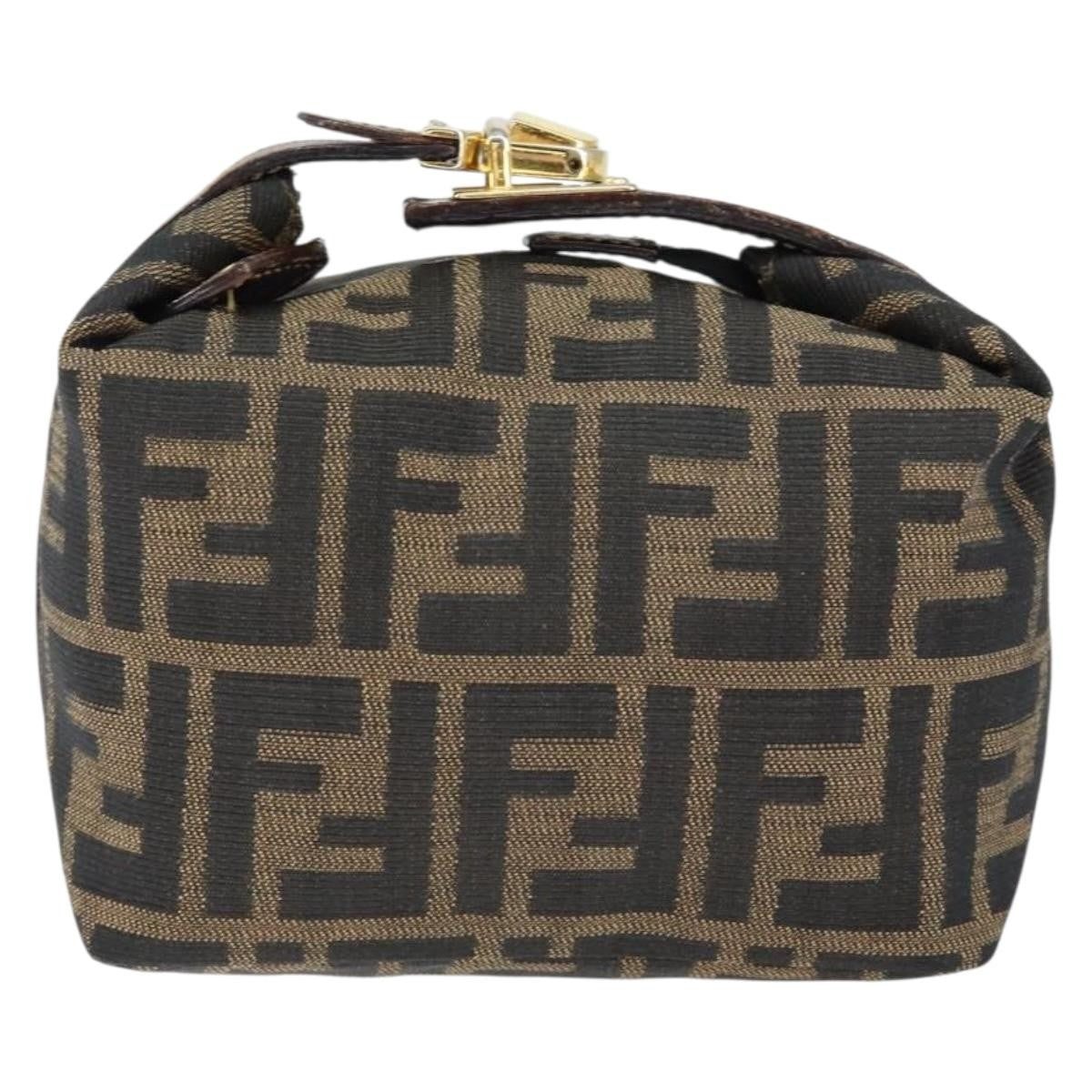 Fendi Vanity Clutch Canvas, BLACK, CANVAS, Clutche & pouche