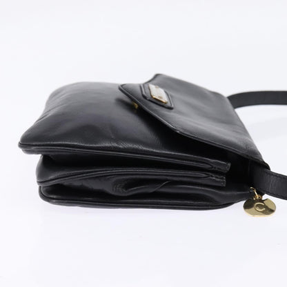 Celine Shoulder Bag Leather, BLACK, LEATHER, Shoulder bag