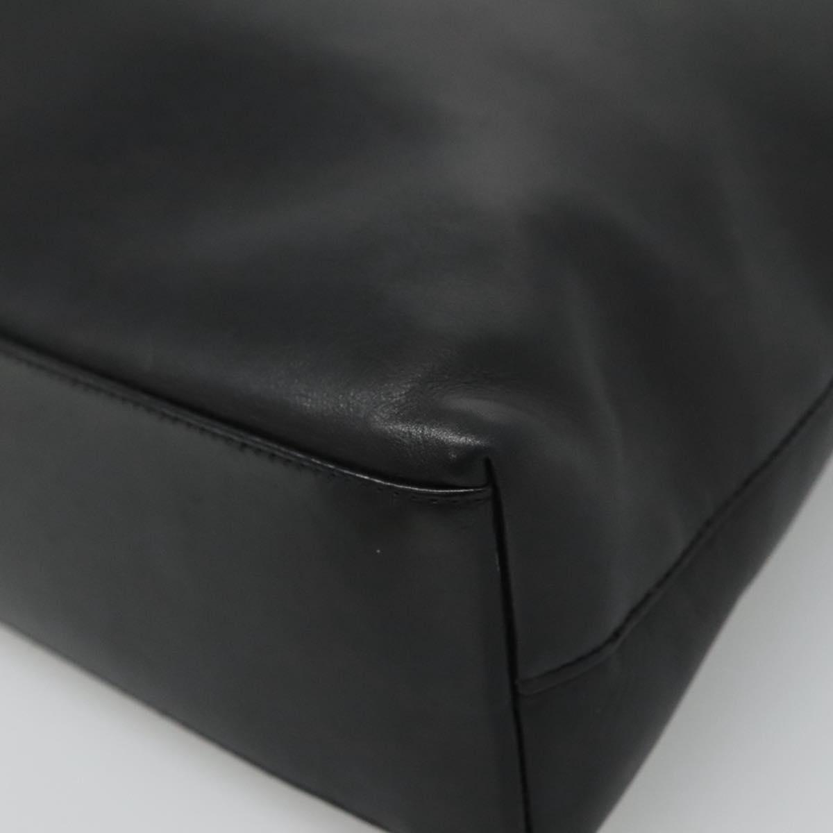 Chanel Vintage Shoulder Bag Leather, BLACK, LEATHER, Shoulder bag