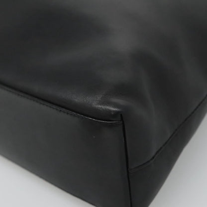 Chanel Vintage Shoulder Bag Leather, BLACK, LEATHER, Shoulder bag