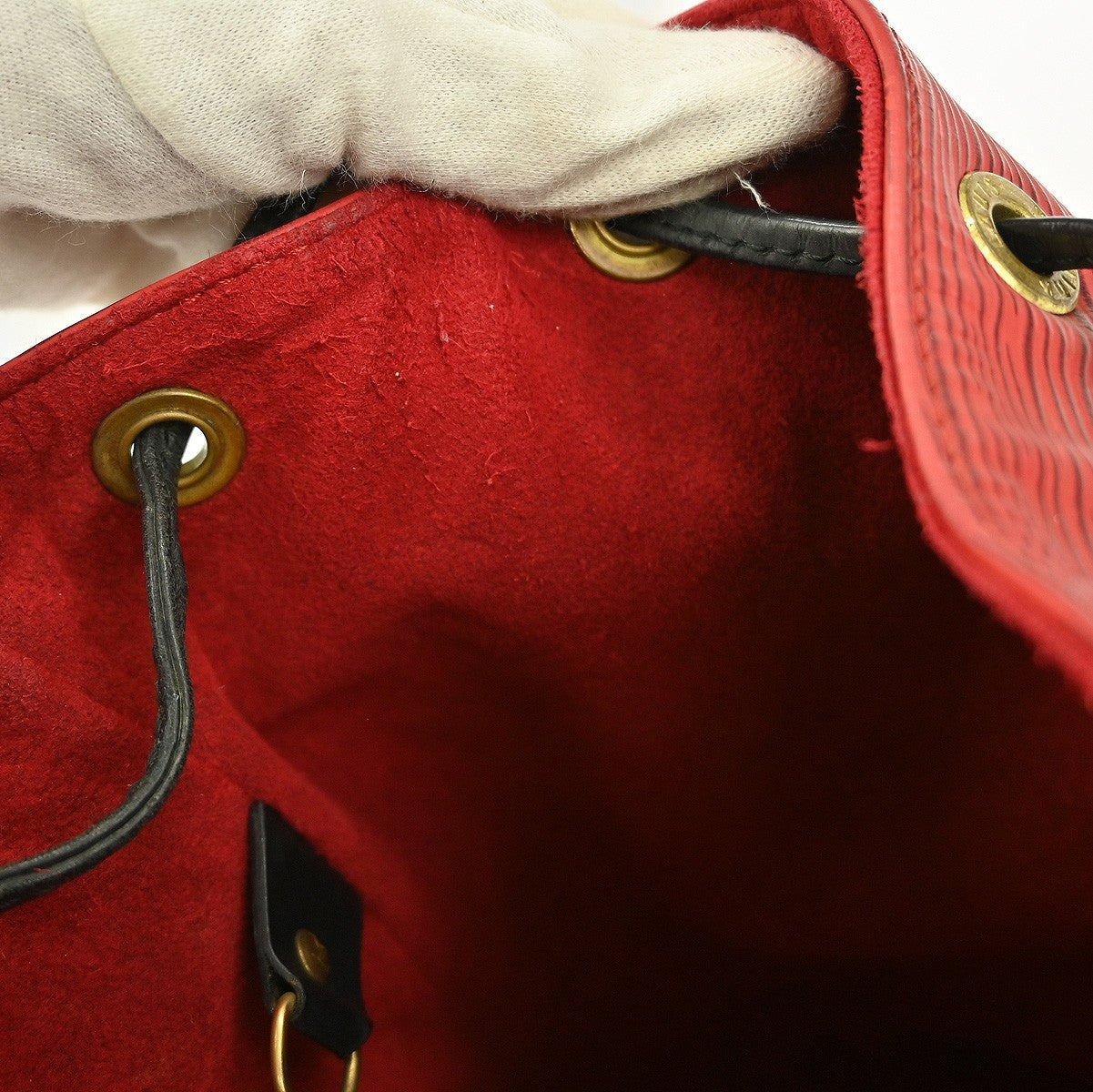 Louis Vuitton Bicolor Petit Noe Handbag Epi Leather, RED, LEATHER, Shoulder bag