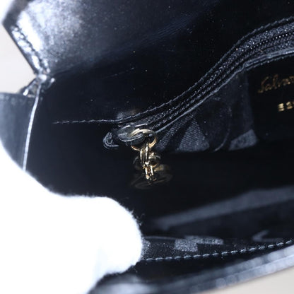 Salvatore Ferragamo Gancini Shoulder Bag Leather, BLACK, LEATHER, Shoulder bag