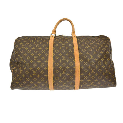 Louis Vuitton Keepall Bag Monogram Canvas, BROWN, CANVAS, Travel bag