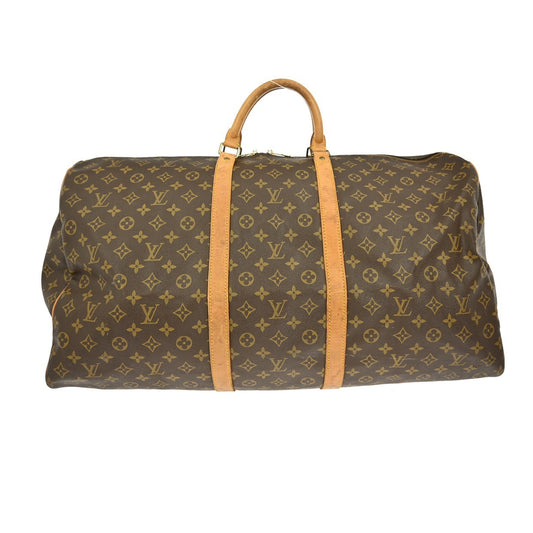 Louis Vuitton Keepall Bag Monogram Canvas, BROWN, CANVAS, Travel bag