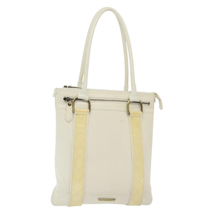 Burberry Vintage Tote Leather, WHITE, LEATHER, Tote bag