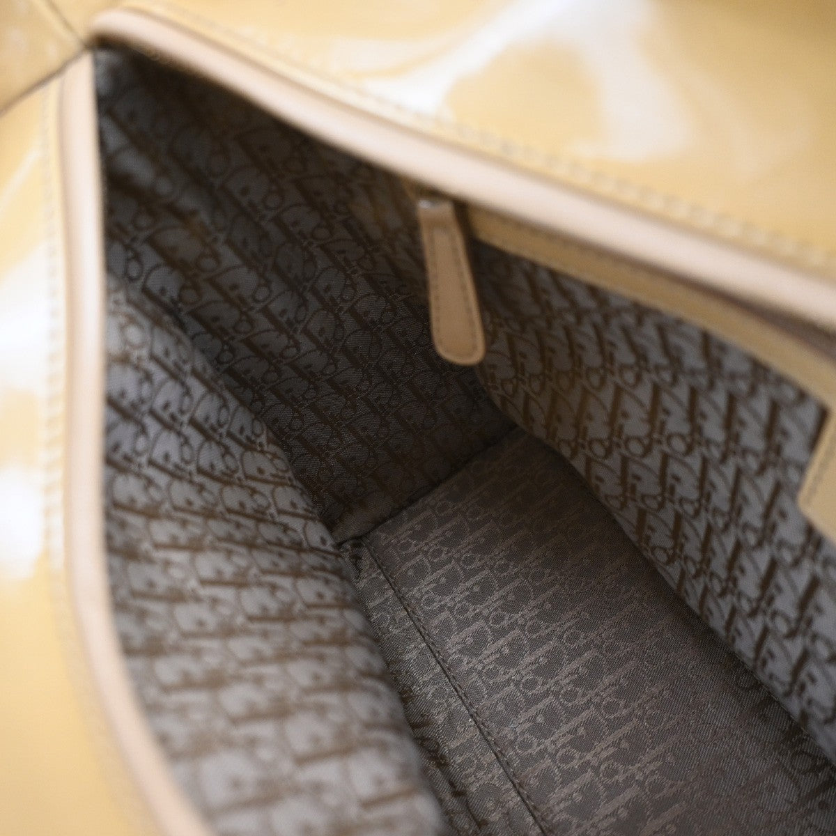 Christian Dior Lady Dior Bag Cannage Quilt Patent, YELLOW, PATENT_LEATHER, Handbag