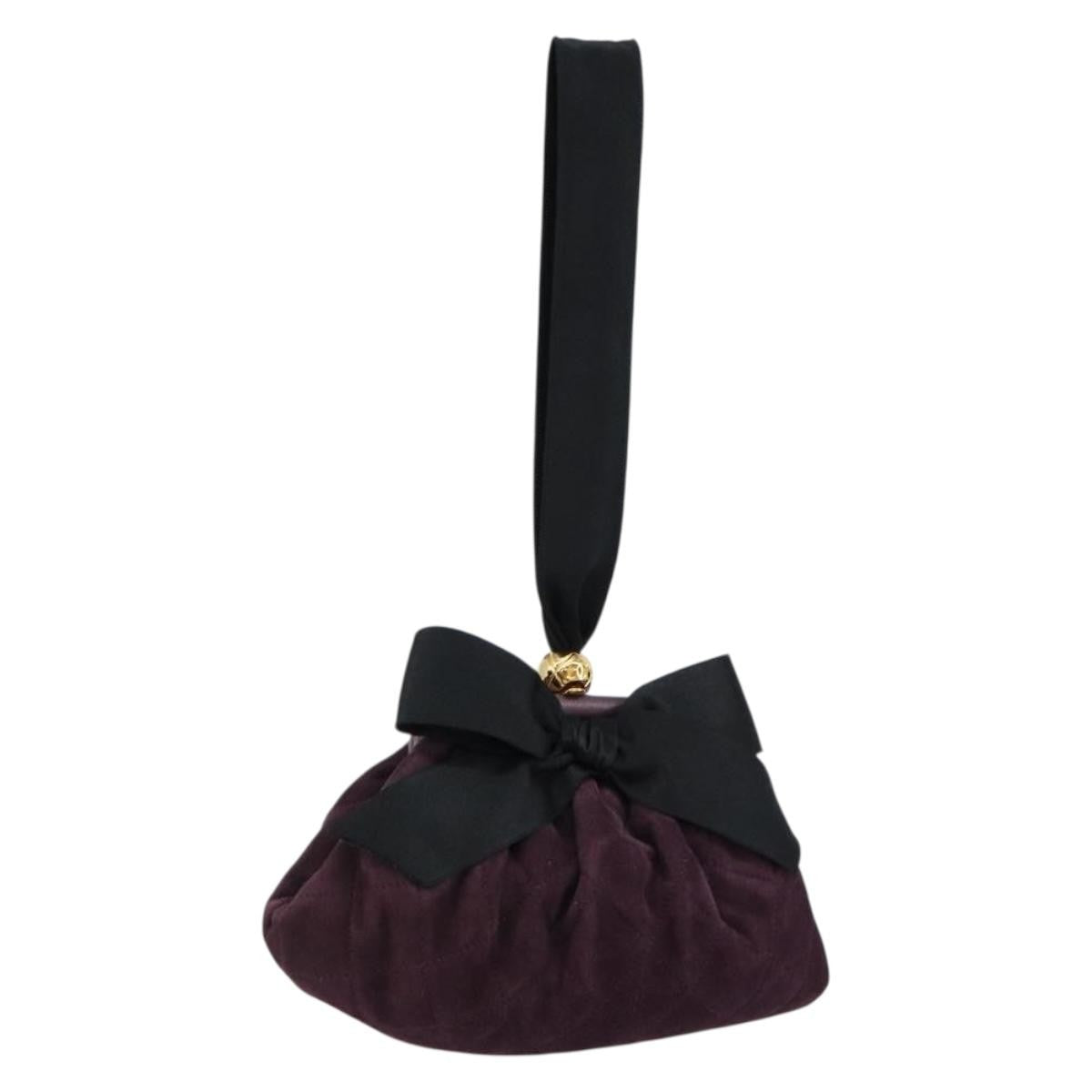 Chanel Bow cluth Suede, PURPLE, SUEDE, Clutche & pouche