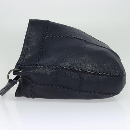 Bottega Veneta Open Hobo Cervo with Intrecciato Detail, NAVY, LEATHER, Shoulder bag