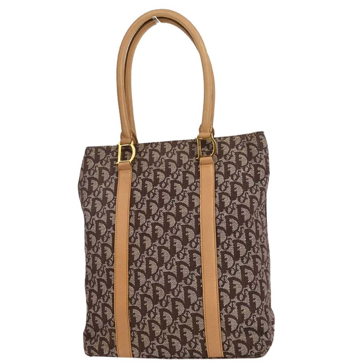 Christian Dior Trotteur Tote Bag Canvas, BROWN, CANVAS, Tote bag