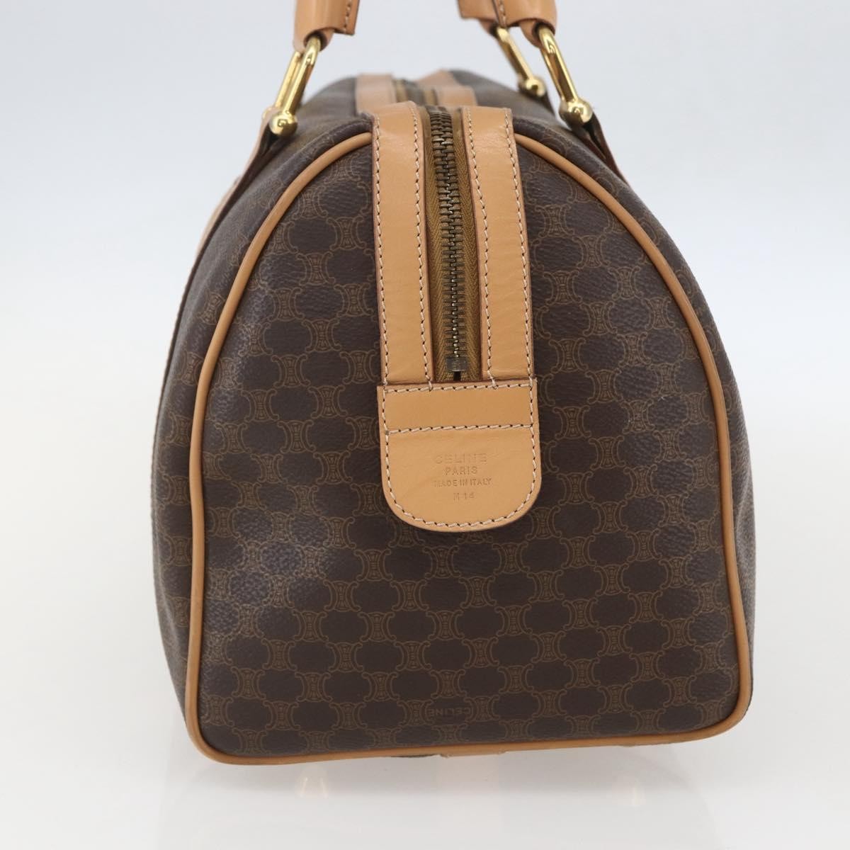 Celine Vintage Macadam Boston bag Canvas, BROWN, CANVAS, Travel bag