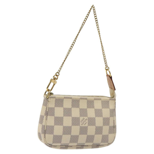 Louis Vuitton Pochette Accessoires Damier, WHITE, CANVAS, Clutche & pouche