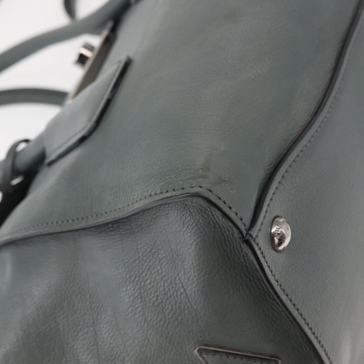 Prada Twin Pocket Lock Flap Tote Glace Calf, GRAY, LEATHER, Tote bag