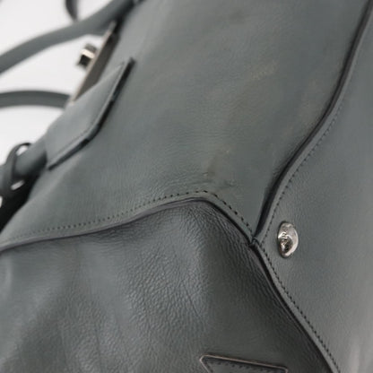 Prada Twin Pocket Lock Flap Tote Glace Calf, GRAY, LEATHER, Tote bag