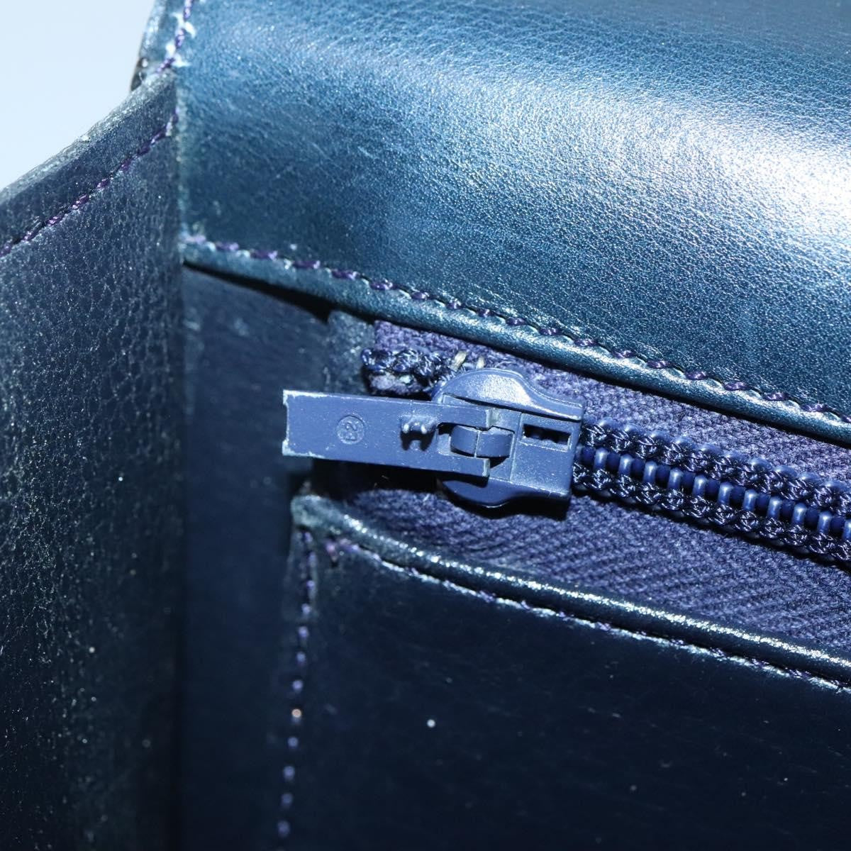 Christian Dior Vintage Handbag Leather, NAVY, LEATHER, Handbag