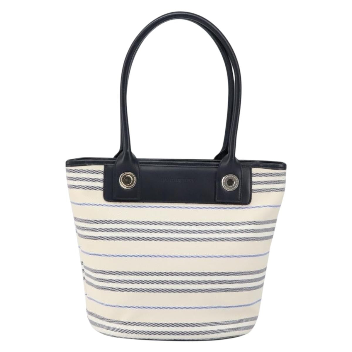Burberry Blue Label Tote Bag Canvas, WHITE, CANVAS, Tote bag