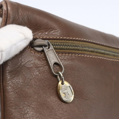 Celine Vintage Shoulder Bag Leather, BROWN, LEATHER, Shoulder bag