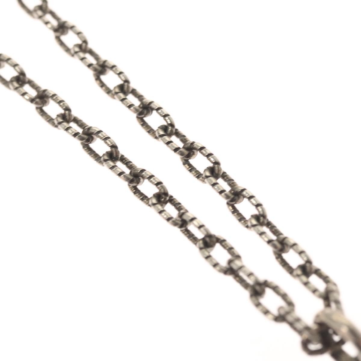 Gucci Engraved Interlocking G Chain Link Pendant Necklace Sterling Silver, SILVER, SILVER, Necklace