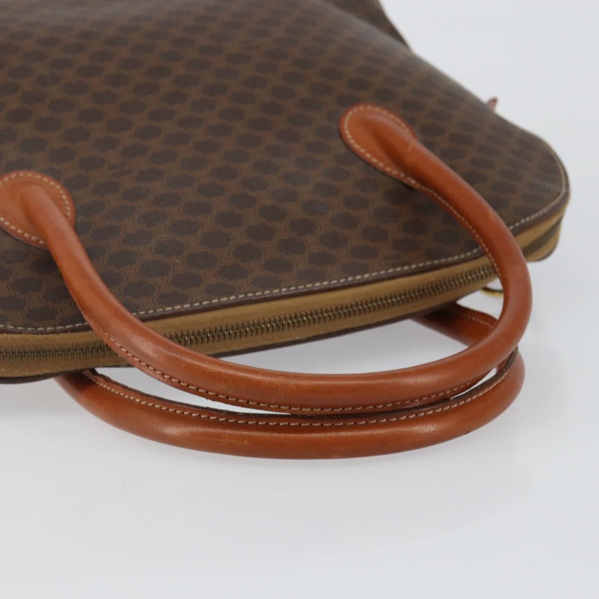 Celine Macadam Handbag Macadam with leather, BROWN, PVC,CANVAS, Handbag