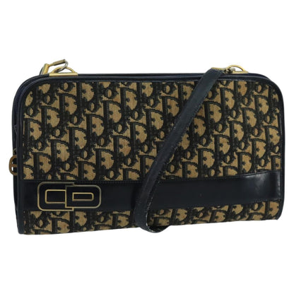 Christian Dior Vintage Trotter Crossbody Bag Diorissimo Coated Canvas, NAVY, CANVAS, Shoulder bag