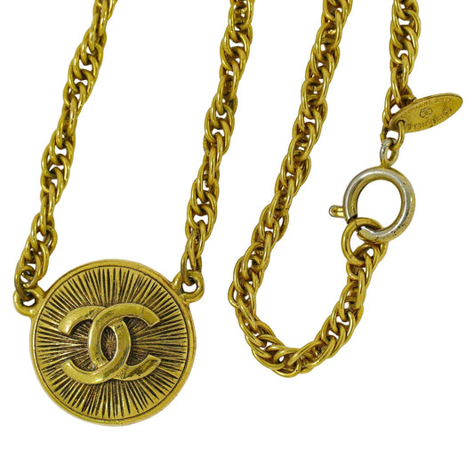 Chanel CC Pendant Necklace Metal, GOLD, GOLD_PLATED, Necklace