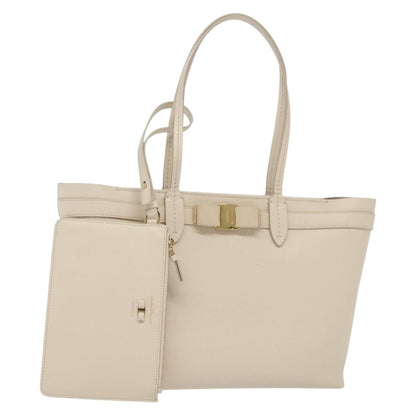 Salvatore Ferragamo Vala tote Leather, BEIGE, LEATHER, Tote bag