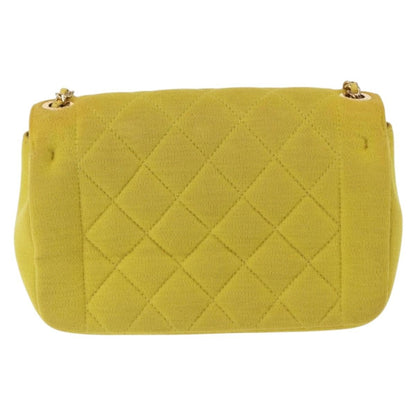 Chanel Chic With Me Flap Bag Quilted Jersey, YELLOW, COTTON, Shoulder bag