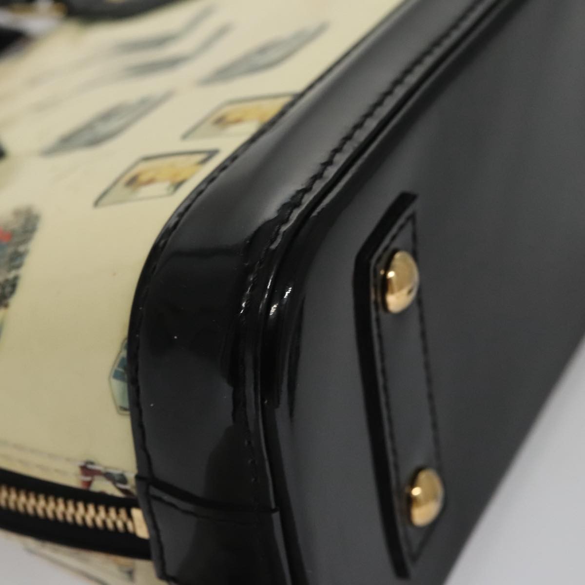 Louis Vuitton Alma Handbag Monogram Vernis, WHITE, PATENT_LEATHER, Handbag