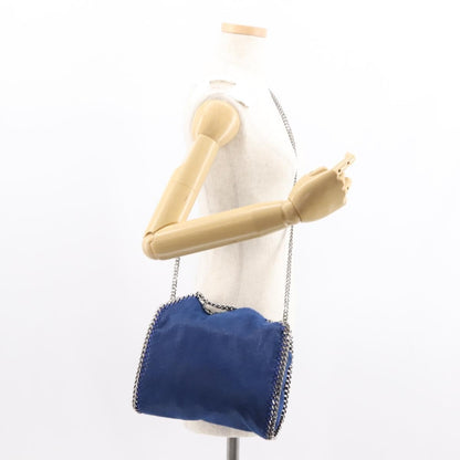 Stella McCartney Falabella Fold Over Crossbody Bag Shaggy Deer, BLUE, POLYESTER, Shoulder bag