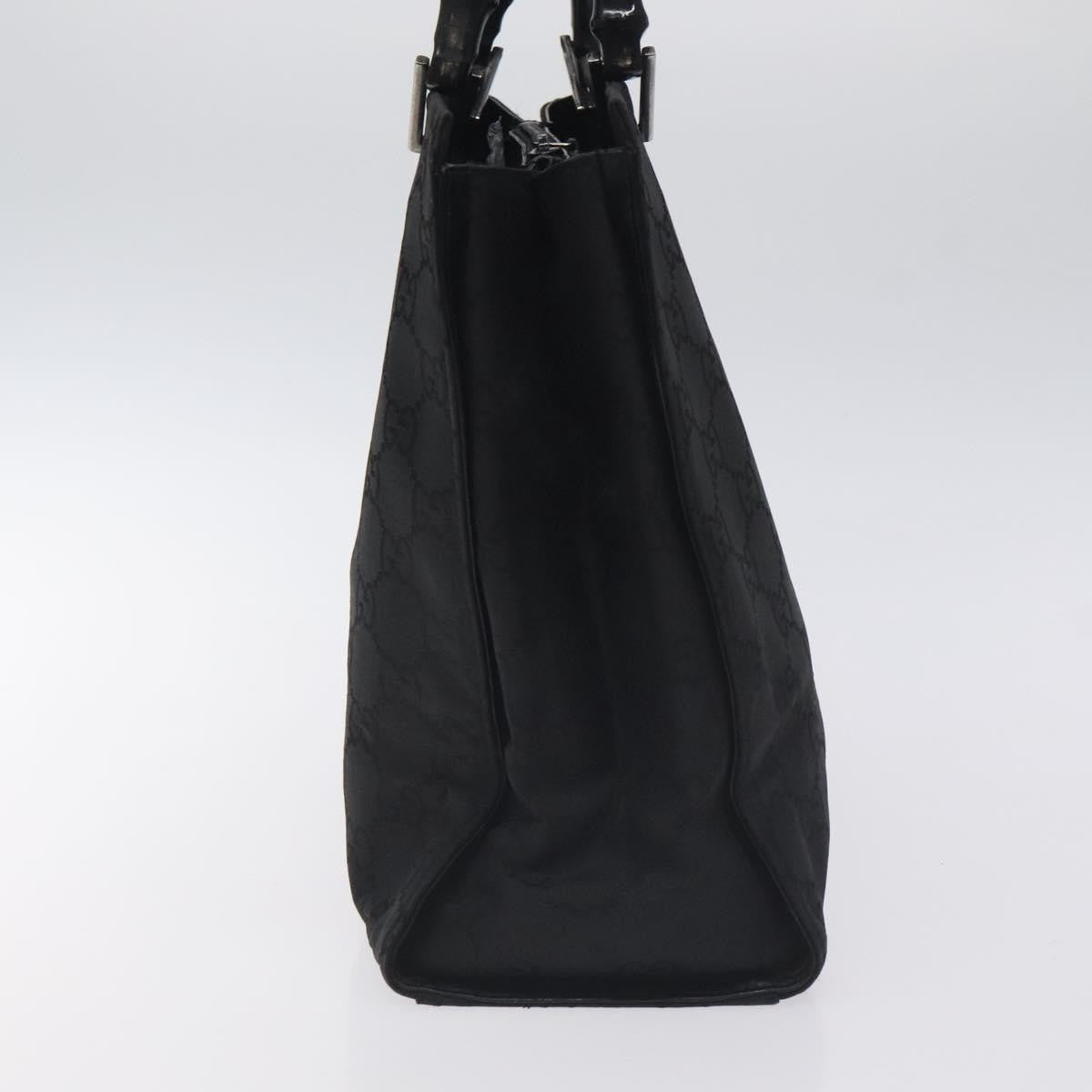 Gucci Vintage Bamboo Handle Tote GG Nylon, BLACK, NYLON, Tote bag