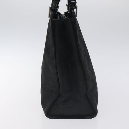 Gucci Vintage Bamboo Handle Tote GG Nylon, BLACK, NYLON, Tote bag