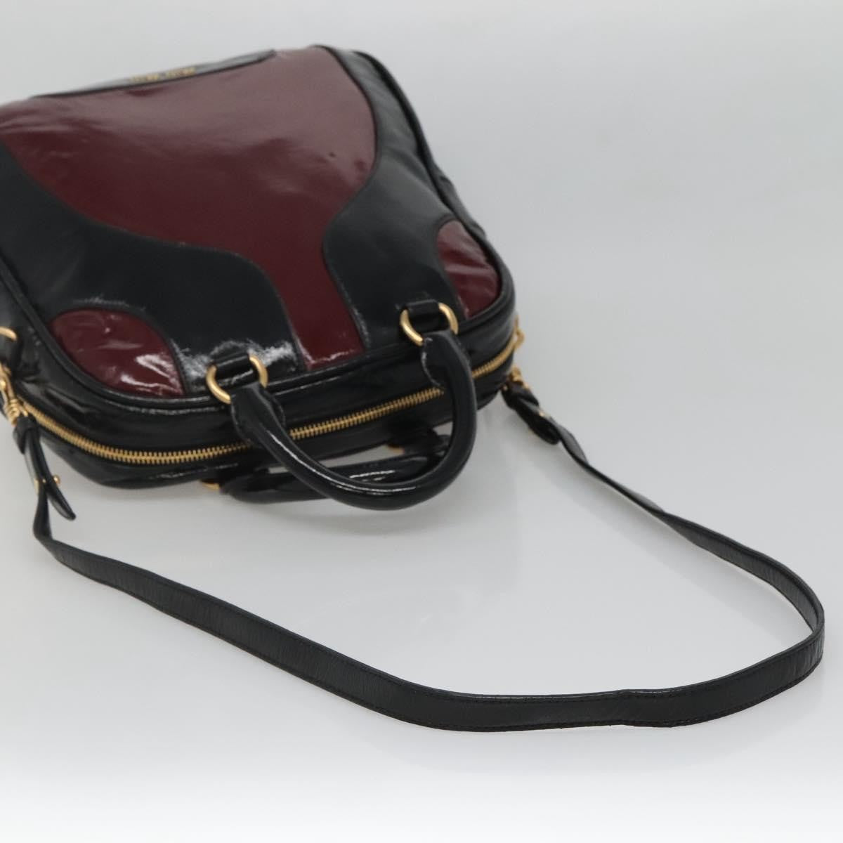 Miu Miu Convertible Satchel Bag Leather, BLACK, PATENT_LEATHER, Handbag