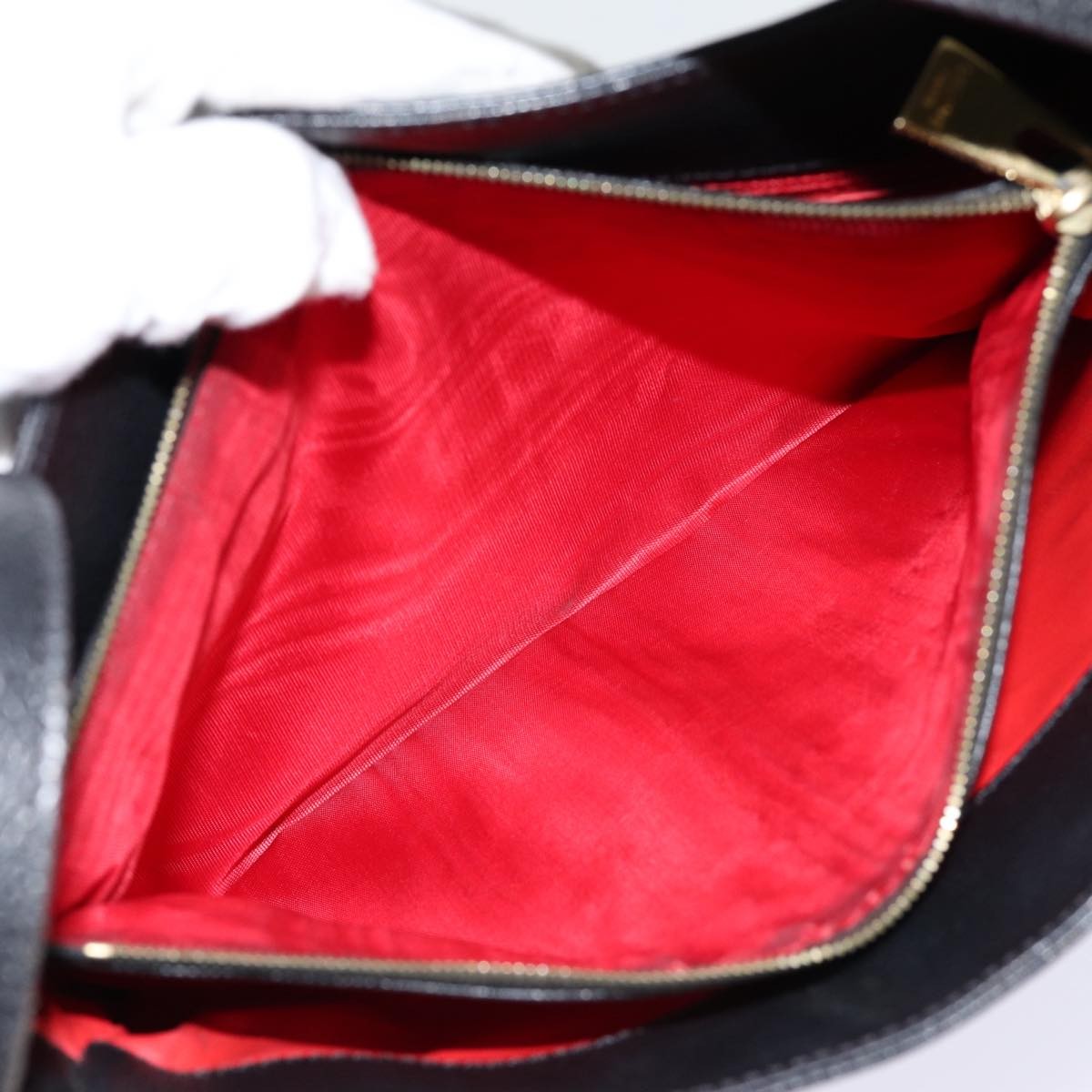 Celine Shoulder Bag Leather, BLACK, LEATHER, Shoulder bag