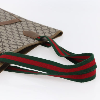 Gucci Vintage Web Strap Tote GG Coated Canvas, BEIGE, CANVAS, Tote bag