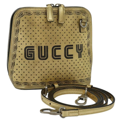Gucci Dome Crossbody Bag Limited Edition Printed Leather, GOLD, LEATHER, Shoulder bag