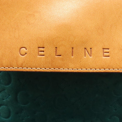 Celine Macadam Shoulder Bag Canvas, TURQUOISE, SUEDE, Shoulder bag