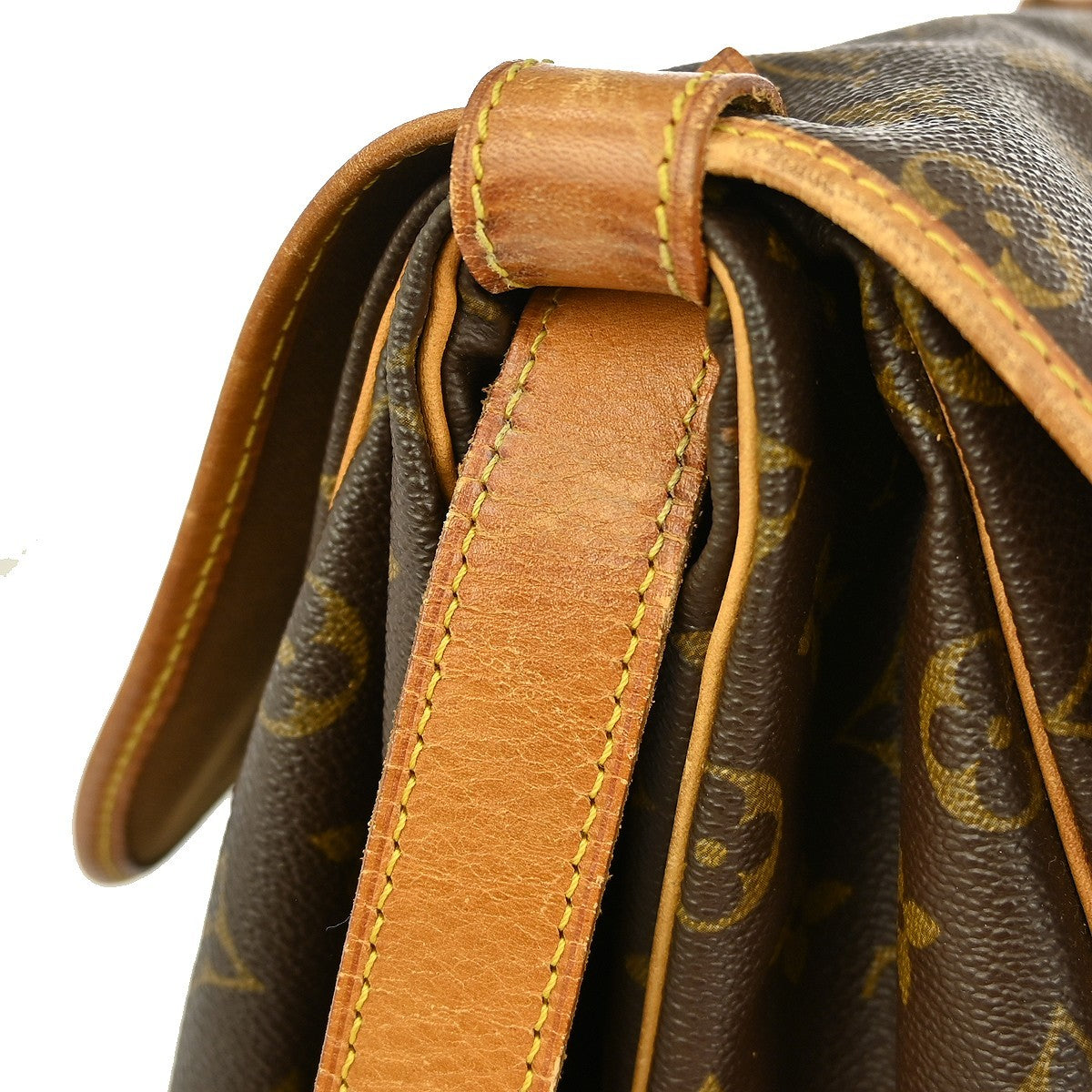 Louis Vuitton Saumur Handbag Monogram Canvas, BROWN, CANVAS, Shoulder bag