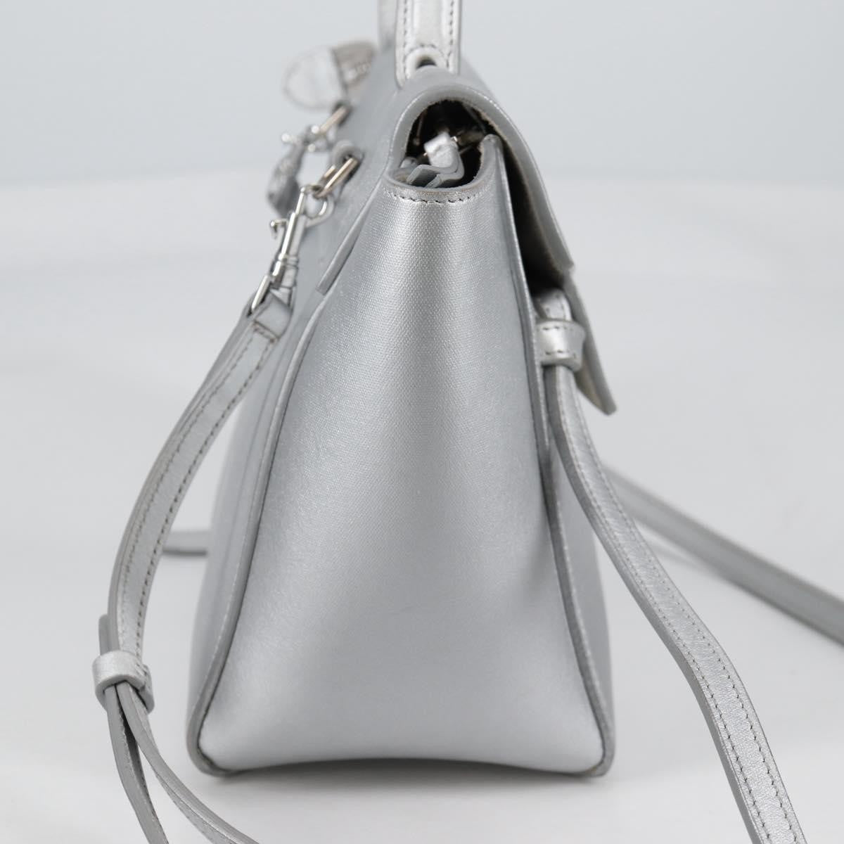 Celine Belt Bag Textured Leather, SILVER, LEATHER, Shoulder bag