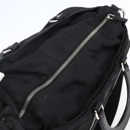 Prada Vintage Tote Tessuto with Leather, BLACK, NYLON, Tote bag