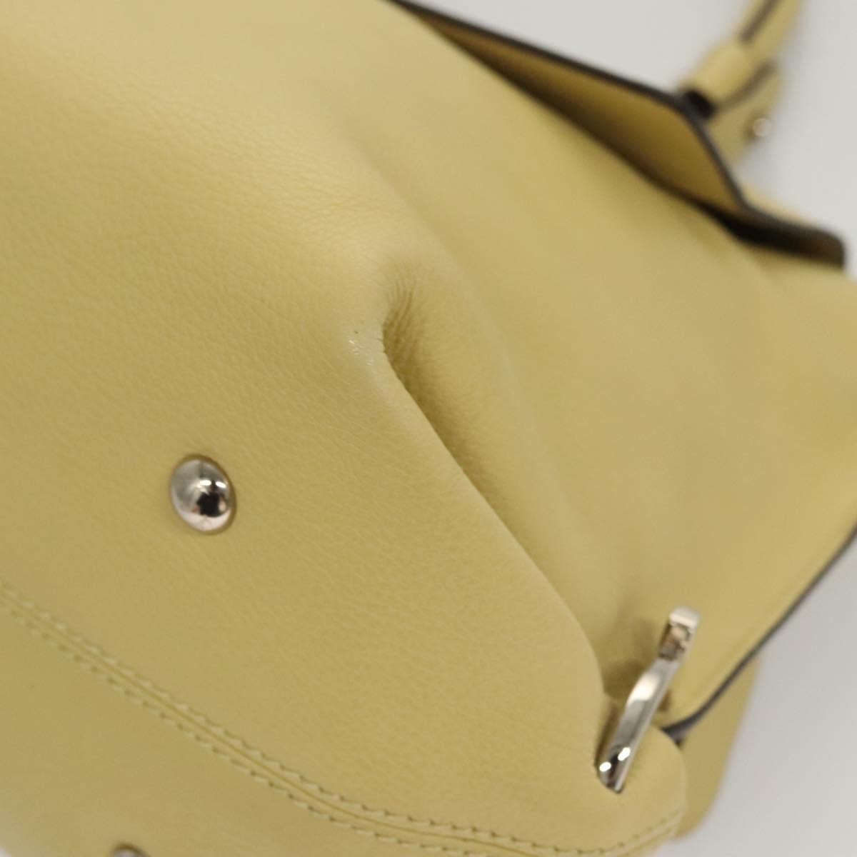 Salvatore Ferragamo Gancini handbag Leather, YELLOW, LEATHER, Handbag