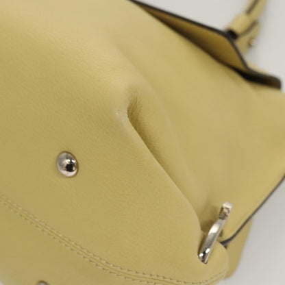 Salvatore Ferragamo Gancini handbag Leather, YELLOW, LEATHER, Handbag