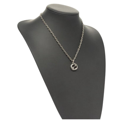 Gucci Engraved Interlocking G Chain Link Pendant Necklace Sterling Silver, SILVER, SILVER, Necklace