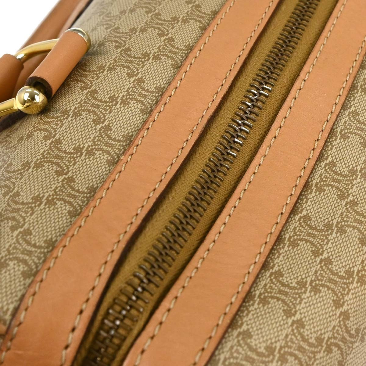 Celine Vintage Duffle Bag Canvas and Leather, BEIGE, PVC, Travel bag