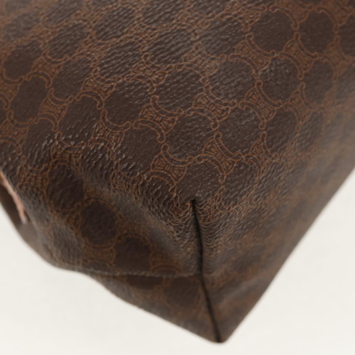 Celine Macadam Pochette Canvas and Leather, BROWN, CANVAS, Clutche & pouche