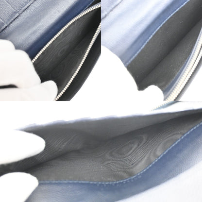 Saint Laurent Classic Zip Around Organizer Wallet Leather, NAVY, LEATHER, Wallets