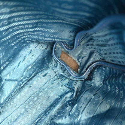 Prada Vintage Tote Leather, BLUE, LEATHER, Tote bag