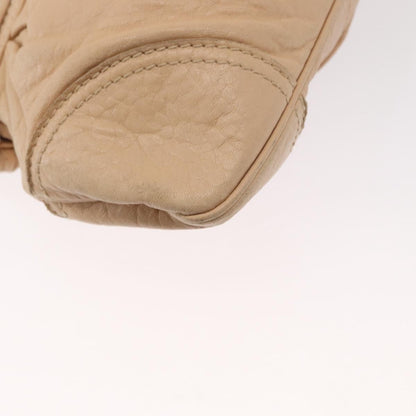 Salvatore Ferragamo Gancini handbag Leather, BEIGE, LEATHER, Handbag