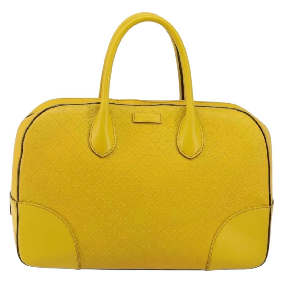 Gucci Bright Top Handle Bag Diamante Leather, YELLOW, LEATHER, Handbag